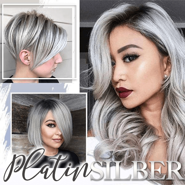 Set der langanhaltenden Silberhaarfarbe Tönung mit intensivem Metallic-Glanz. Ideal für Silberblond oder Anthrazit Nuancen.