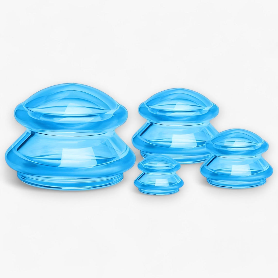 Effektives Silikon-Cupping-Set zur Cellulite-Behandlung. Fördert glatte Haut, verbessert Durchblutung und Entspannung.