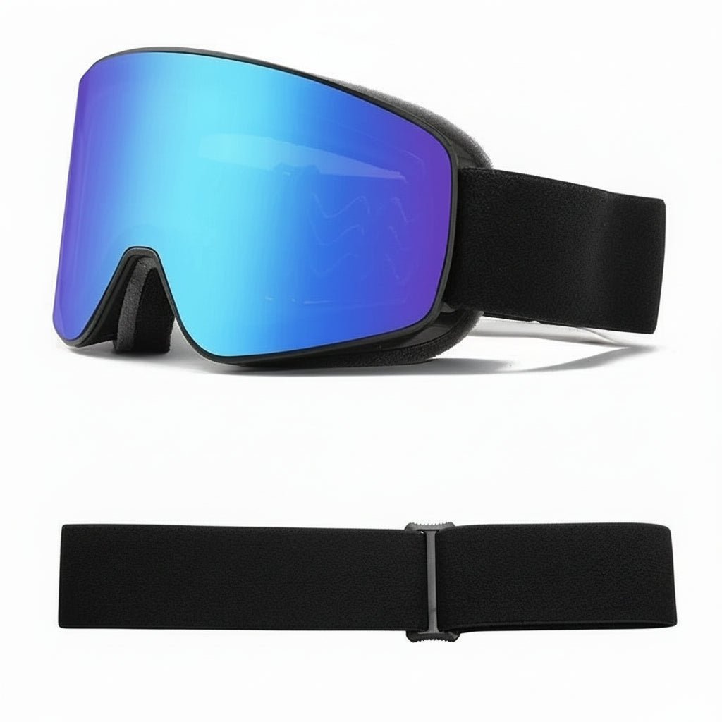 Sportliche Unisex Skibrille, ideal für Wintersportler, mit Antibeschlag & breitem Sichtfeld.