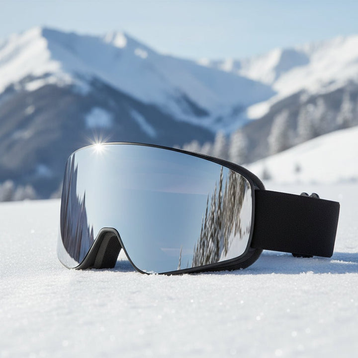 Klare Panoramasicht mit dieser Antibeschlag Ski- & Snowboardbrille, perfekter UV-Schutz für alle Pisten.