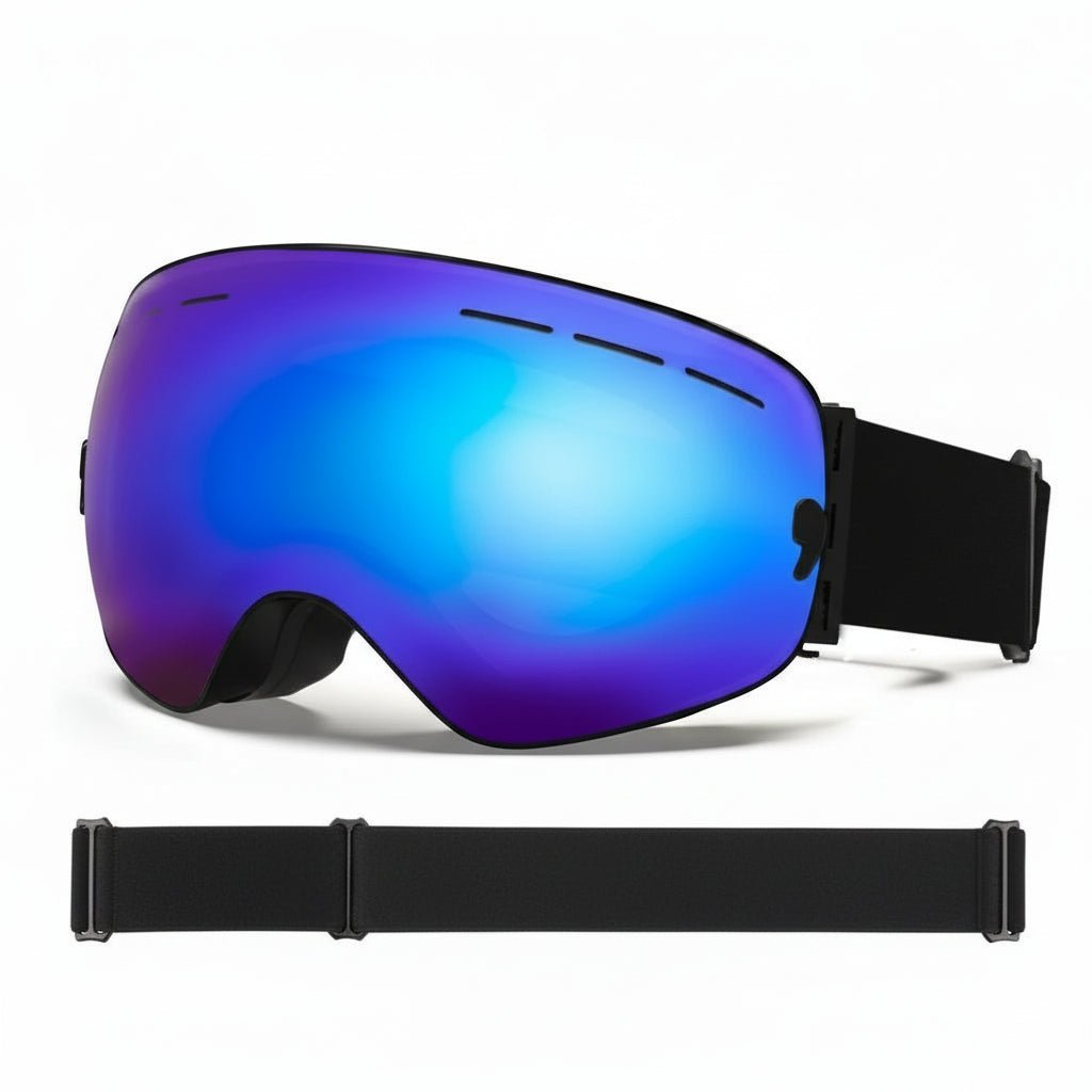 Unisex Skibrille im Einsatz: Klare Sicht beim Skifahren & Snowboarden dank Antibeschlag und UV-Schutz.