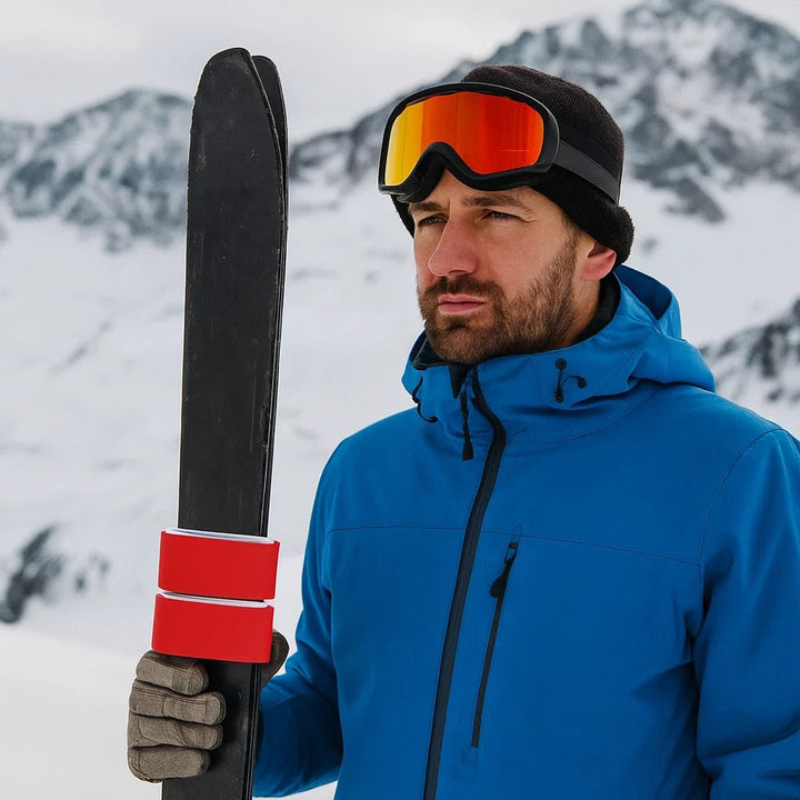 Unisex Skigurt-Set (2 Stück) aus Nylon, robust & sicher für den Transport von Ski & Snowboards.