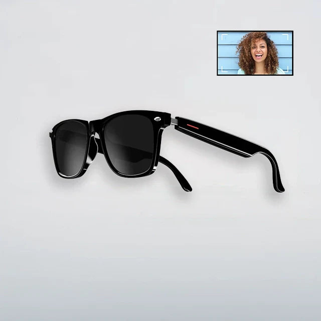 Unisex Smart-Brille mit Kamera, Bluetooth Audio & Blaulichtfilter. Modernes Design, ideal für Technikliebhaber.