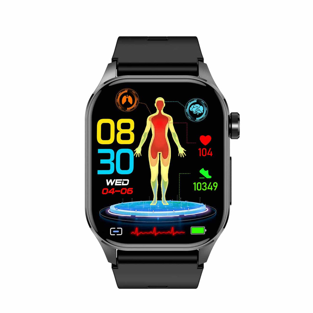 Premium Smartwatch mit EKG, Herzfrequenzmessung und Fitness-Tracking für iOS und Android.