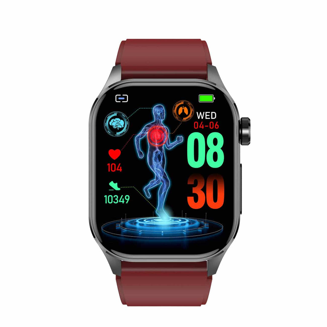 Smartwatch mit umfassender Gesundheitsüberwachung: EKG, Blutdruck, Herzfrequenz, Schlaf-Tracker.