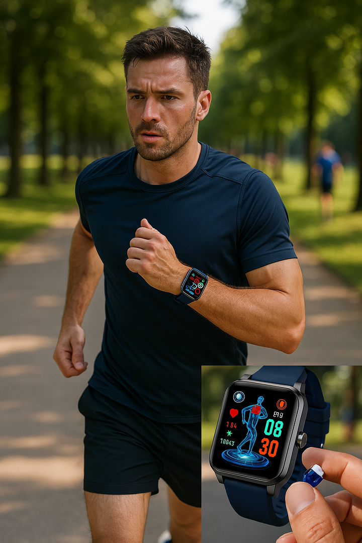 Moderne Unisex Digitaluhr, Fitness-Tracker mit Blutdruck- und Herzfrequenzüberwachung.
