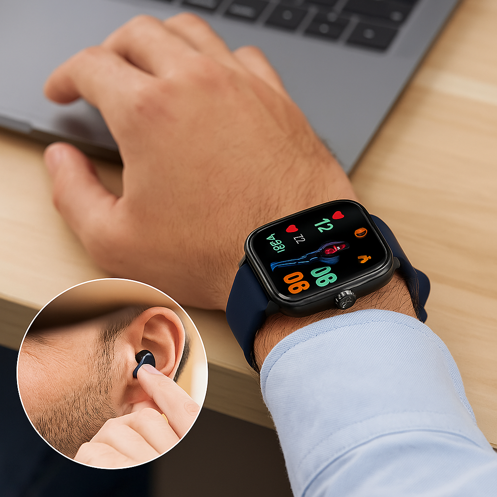 Gesundheits-Smartwatch mit EKG-Funktion, kompatibel mit iOS & Android für umfassendes Wohlbefinden.