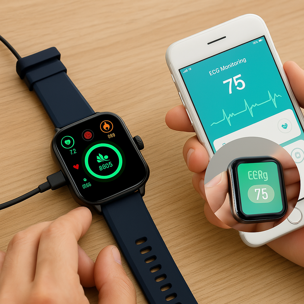 Sportliche Unisex Smartwatch mit Aktivitätstracker und Herzfrequenzüberwachung für Sportler.