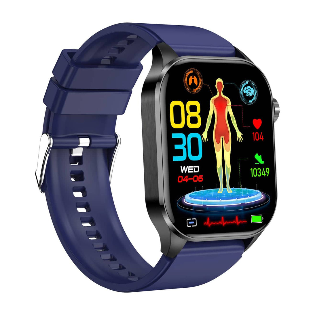Smartwatch für Männer & Frauen: misst EKG, Herzfrequenz, Blutdruck für tägliche Gesundheitskontrolle.