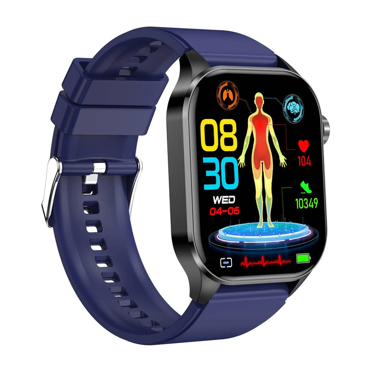 Smartwatch für Männer & Frauen: misst EKG, Herzfrequenz, Blutdruck für tägliche Gesundheitskontrolle.