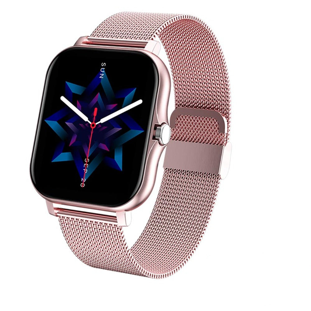 Elegante Smartwatch in Silber, unisex Accessoire. Digitaluhr für Fitness, Anrufe & Nachrichten im Alltag.