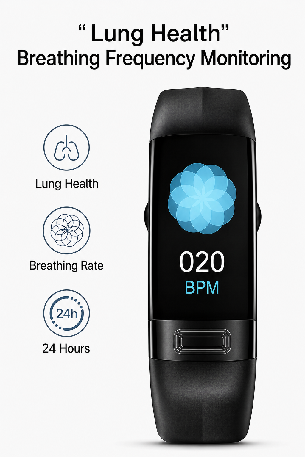 Helles Smartwatch-Display zeigt Herzfrequenz, Schritte & aktuelle Gesundheitsdaten an.