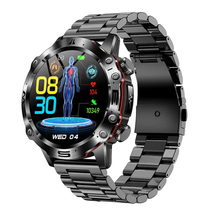 Unisex Smartwatch mit Glukose- & EKG-Messung am Handgelenk; präziser Gesundheitstracker.