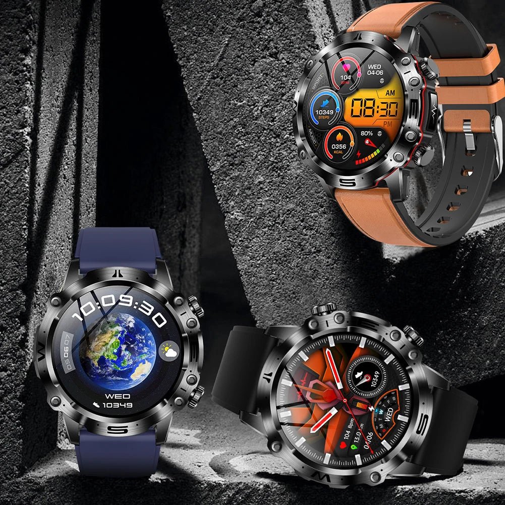 Unisex Smartwatch aus verschiedenen Blickwinkeln; Glukosemessung, EKG & Fitnessfunktionen.