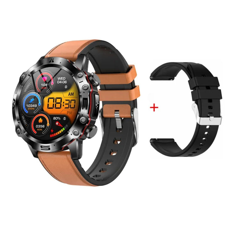 Detailansicht der Unisex Smartwatch; hochwertiges Design für Glukose- & EKG-Tracking.