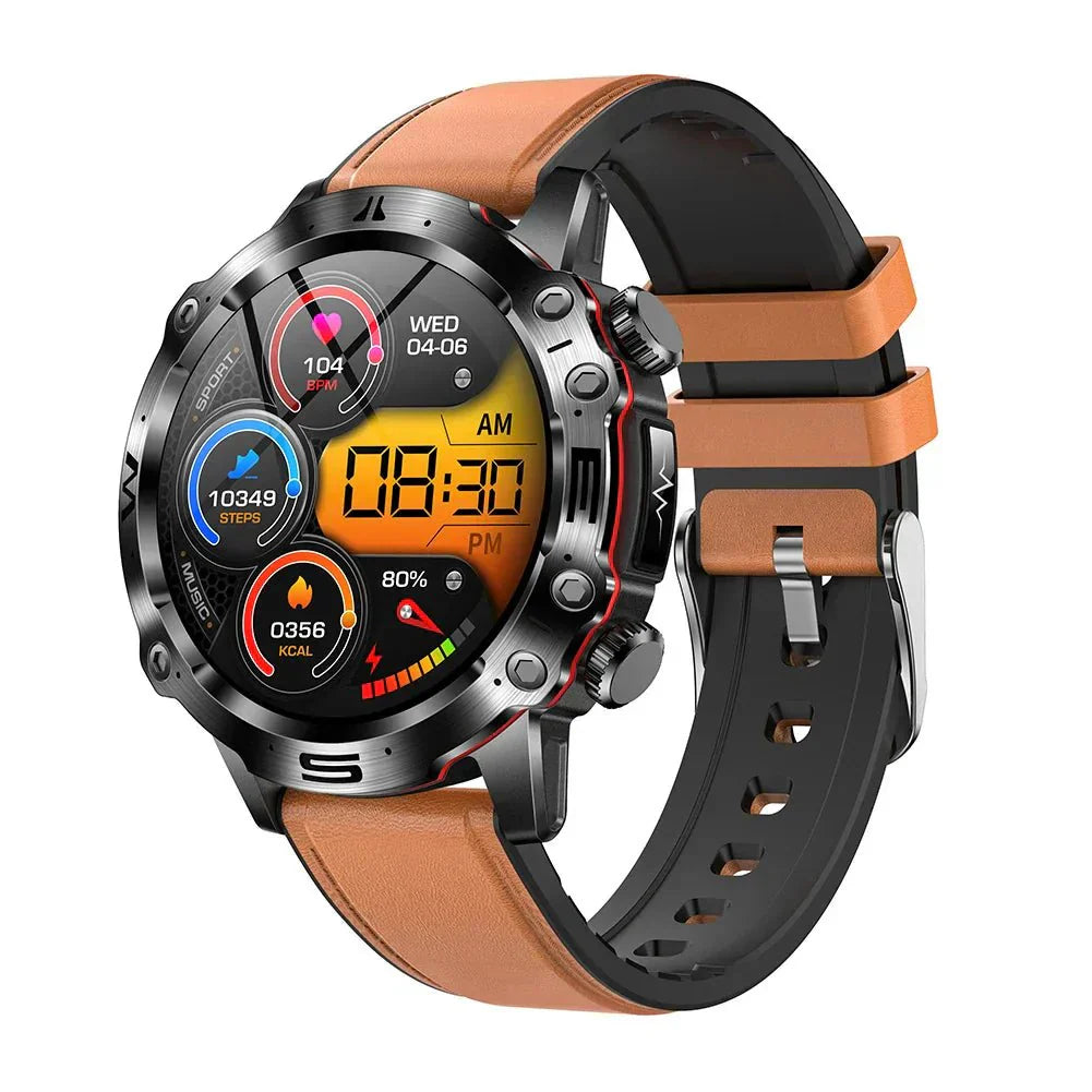 Unisex Smartwatch synchronisiert Glukose- & EKG-Daten mit der App; umfassende Gesundheitsübersicht.