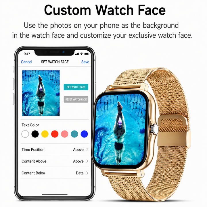 Nahaufnahme der Rückseite der Smartwatch mit Sensoren für genaue Herzfrequenz- und SpO2-Messung.