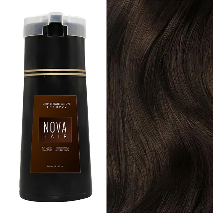 Mann und Frau mit perfekt gefärbtem Haar durch Unisex Sofort Färbe Shampoo. Schnelle Grauabdeckung & Tönung.