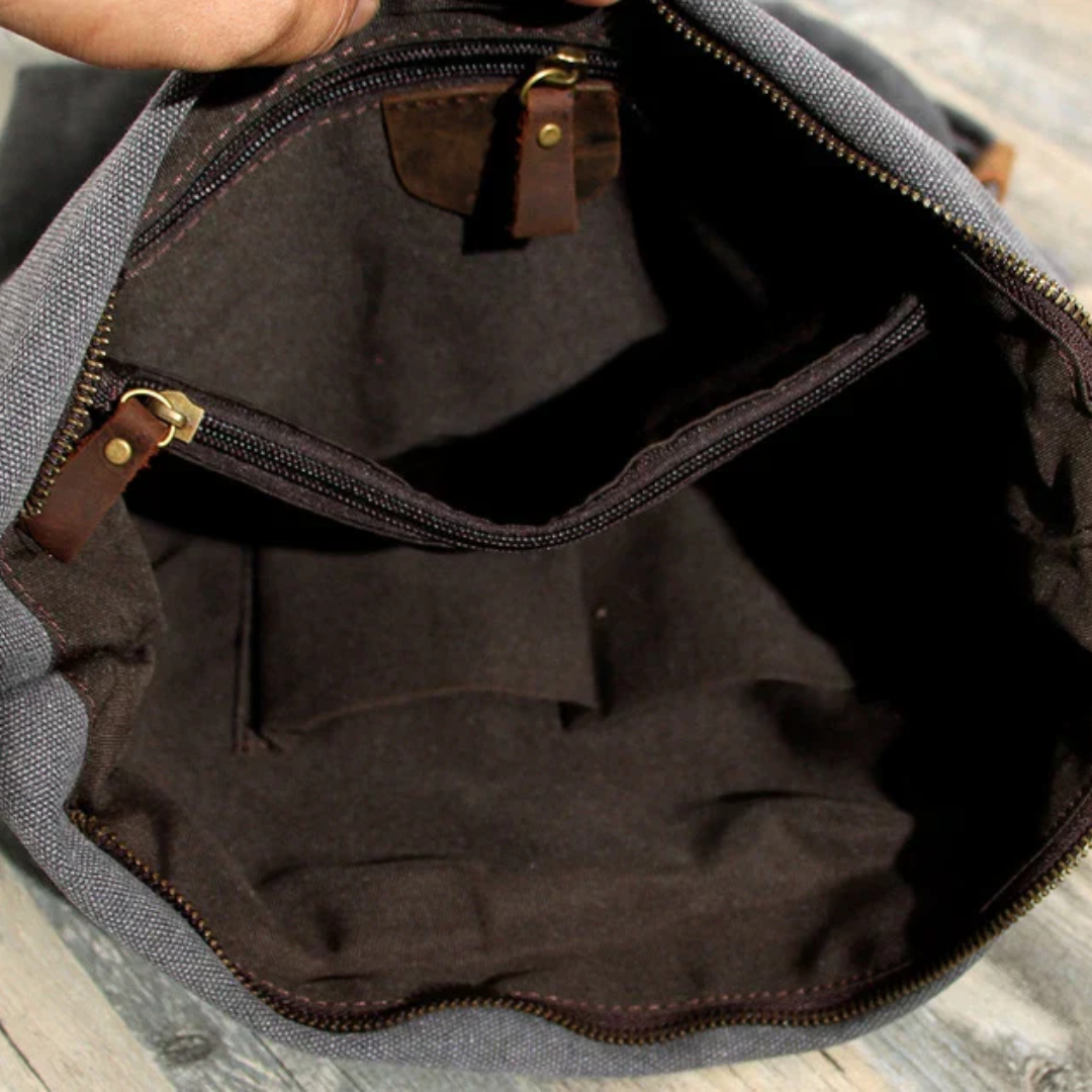 Modische beige/graue Unisex Schultertasche SoftEase. Casual Alltags-Tasche, perfekt als stilvolles & praktisches Accessoire.