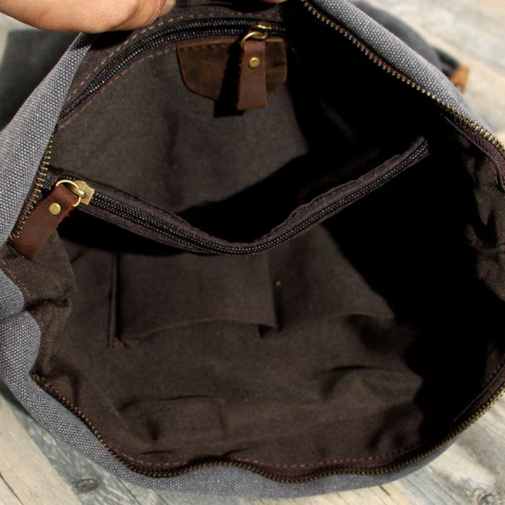 Modische beige/graue Unisex Schultertasche SoftEase. Casual Alltags-Tasche, perfekt als stilvolles & praktisches Accessoire.