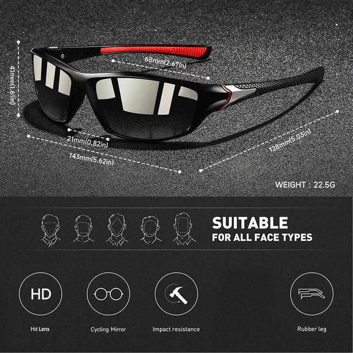 Hochwertige Solarion Sport-Sonnenbrille mit UV400 Schutz für besten Blendschutz.