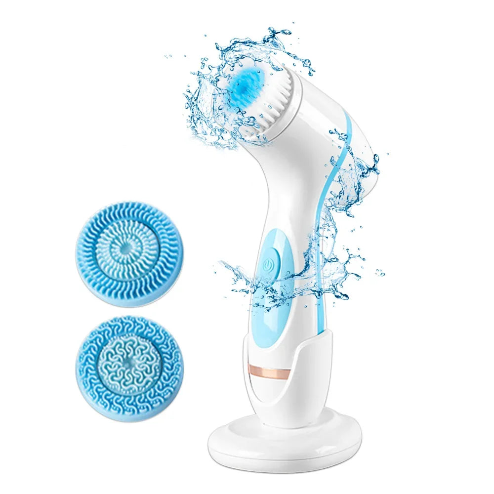 Ergonomische 3-in-1 Sonic Bürste für Unisex Gesichtsreinigung und entspannende Massage.