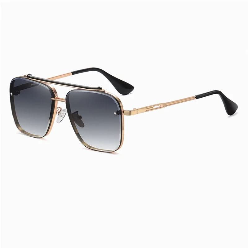 Modische Unisex Brille mit Farbverlaufsgläsern und filigranem Metallrahmen für eleganten Stil.