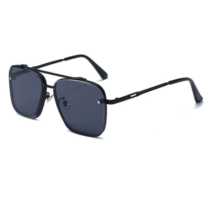Vielseitige Unisex Sonnenbrille: schicker Metallrahmen, moderne Farbverlaufsgläser – ein Must-have Accessoire.