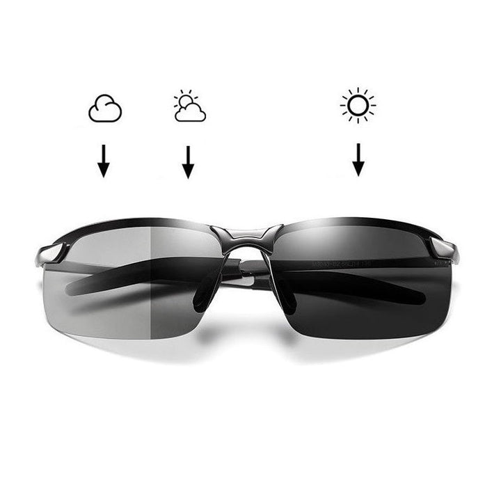 Schützende photochrome Polarisations-Sonnenbrille, UV400, passt sich Licht an, für optimalen Augenschutz im Freien.