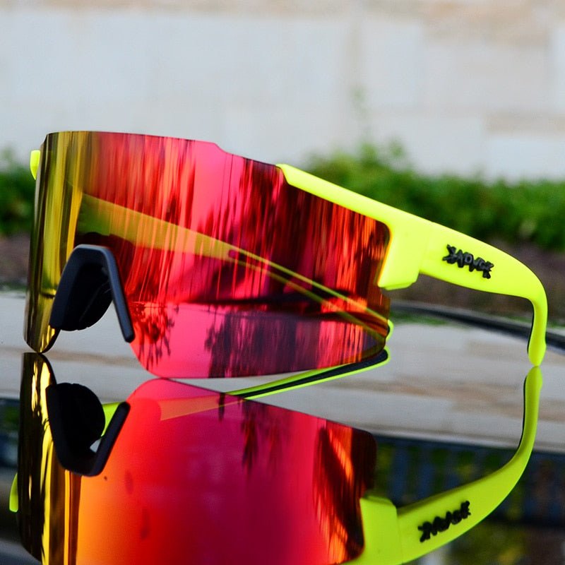 Unisex Sport-Sonnenbrille, perfekt als Fahrradbrille & Laufbrille. Verspiegelt, mit umfassendem UV-Schutz.