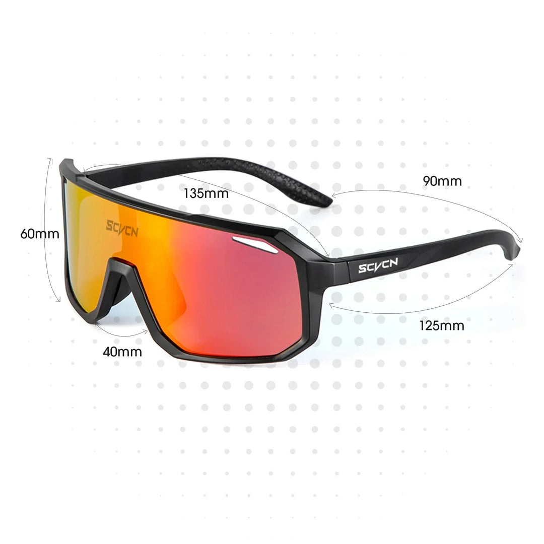 Robuste Unisex Sportsonnenbrille mit UV400 Filter, perfekt für den Sommer.