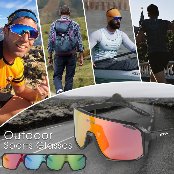 UV400 geschützte Sportbrille für Outdoor Aktivitäten, leicht & bequem.
