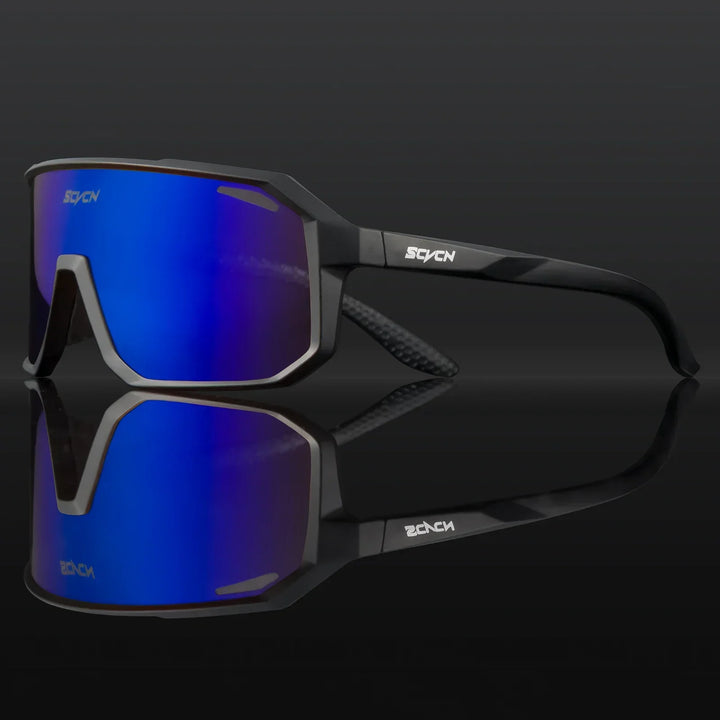 Unisex Sportsonnenbrille mit Blaulichtfilter und UV400 Schutz für Sport.