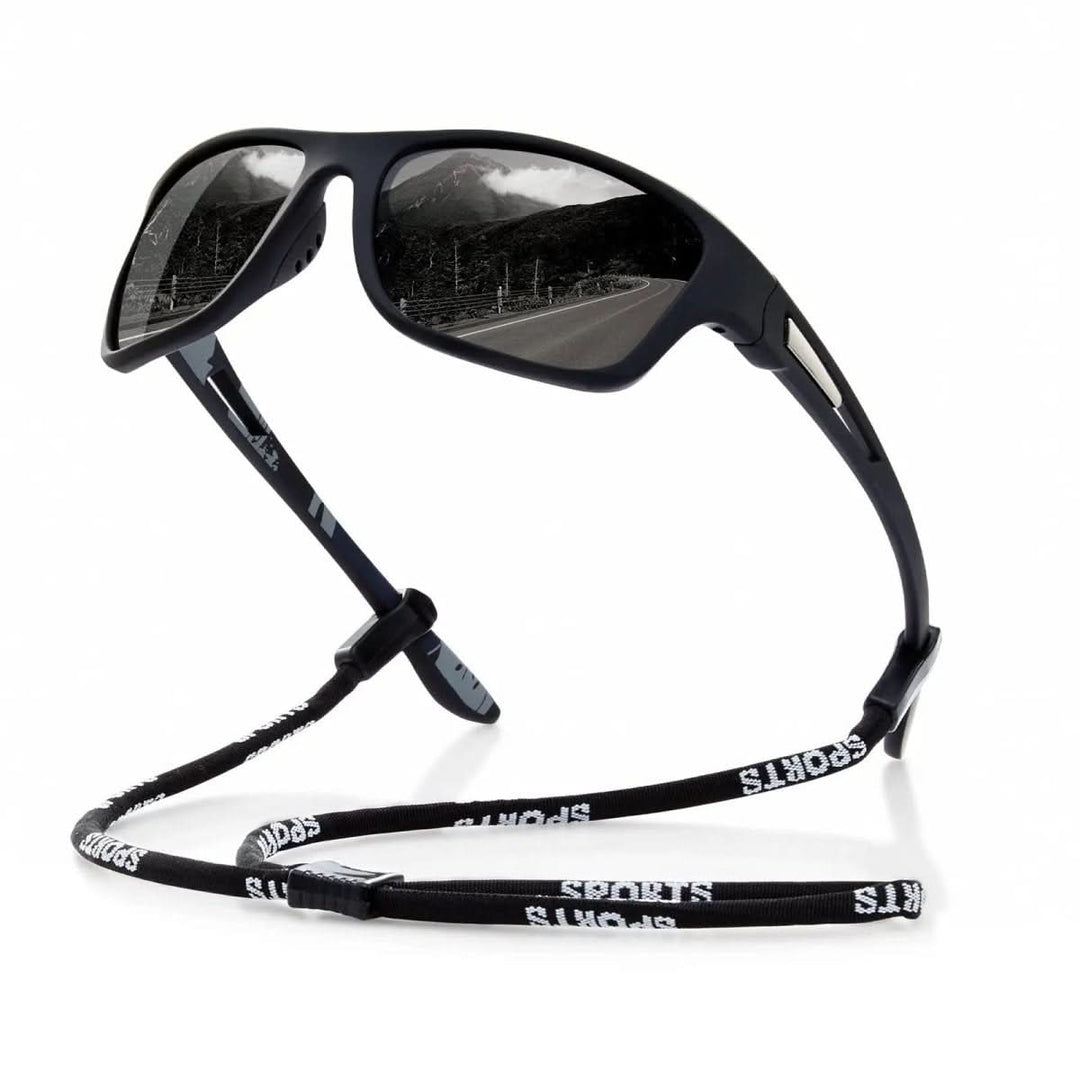 Rote & blaue Sportsonnenbrille, unisex, polarisiert, UV400 Schutz für Radfahren & Outdoorsport.