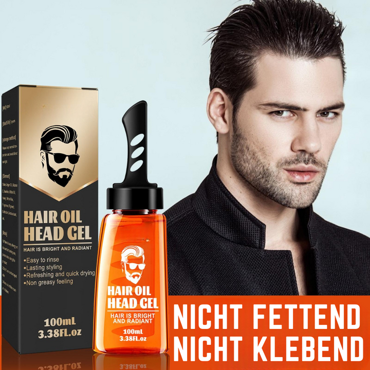 Unisex Haargel mit Haarkamm für müheloses Styling & Definition. Nicht fettend, für jeden Alltagslook.