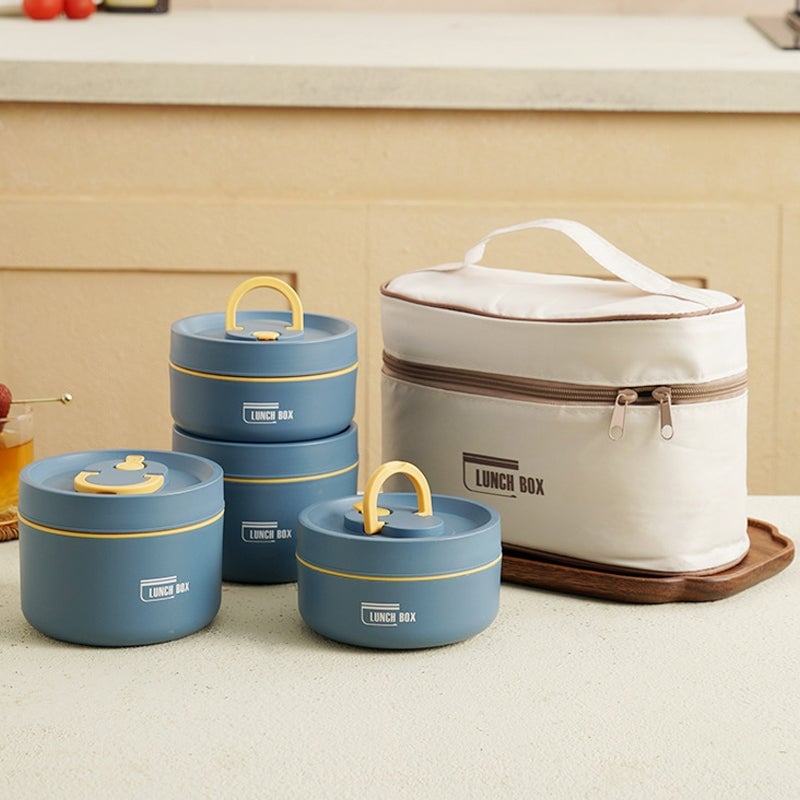 Thermo-Lunchbox mit Doppel-Isolierung, hält Essen warm & frisch für Pendler & Schüler.