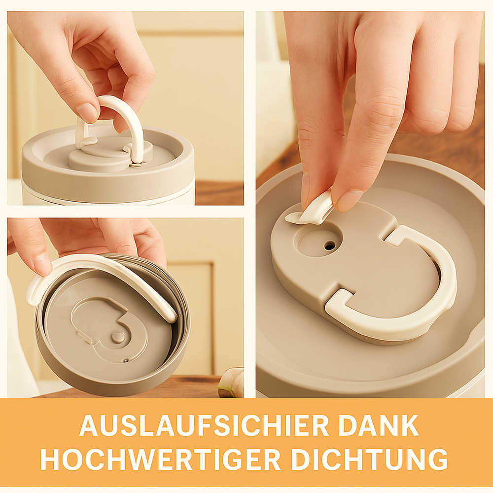 Auslaufsichere Isolierbox, ideal als Brotdose oder Bento-Box für warme Mahlzeiten unterwegs.