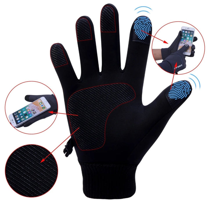 Robuste, winddichte Unisex Outdoor-Handschuhe mit speziellem Grip für sicheren Halt bei Kälte und Nässe.