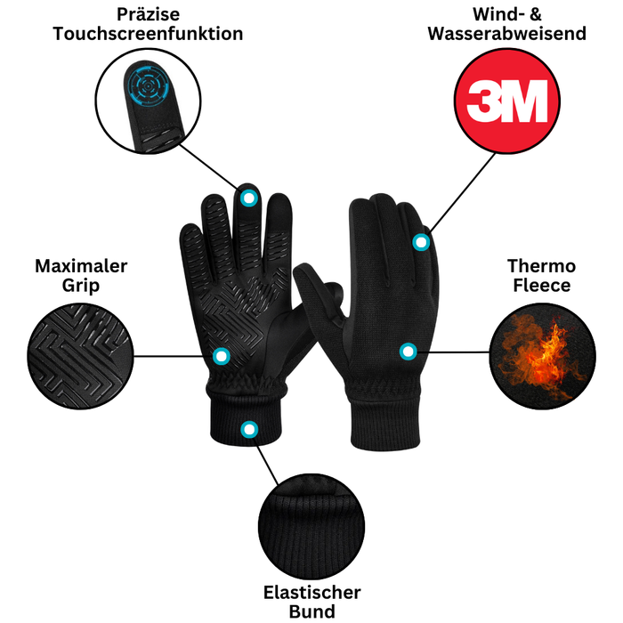 Hochwertige ThermoFit Touchscreen-Handschuhe, unisex, ideal für Winter und alle Outdoor-Aktivitäten.