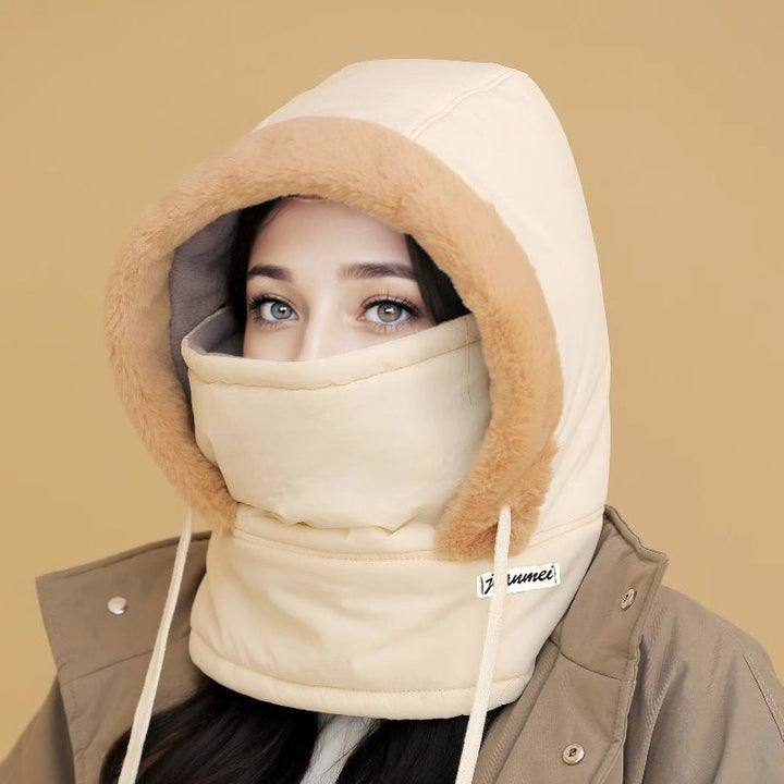 Unisex Kälteschutzmütze mit integrierter Gesichtsmaske, perfekt für den Winter.