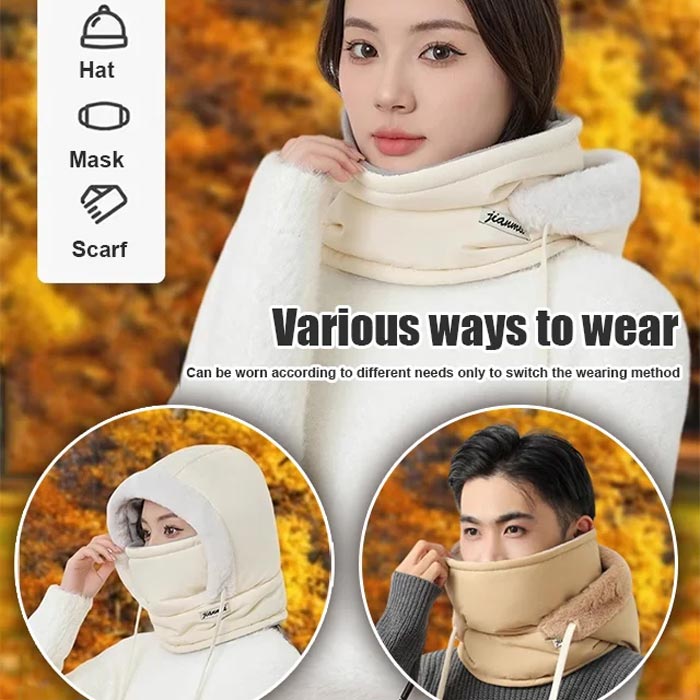 Warme Wintermütze für Damen & Herren, winddicht, mit abnehmbarer Gesichtsmaske.