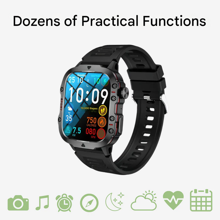 Wasserdichte TrailMate Multisport-Smartwatch für Outdoor-Abenteuer, mit Aktivitätstracker & langer Akkulaufzeit.