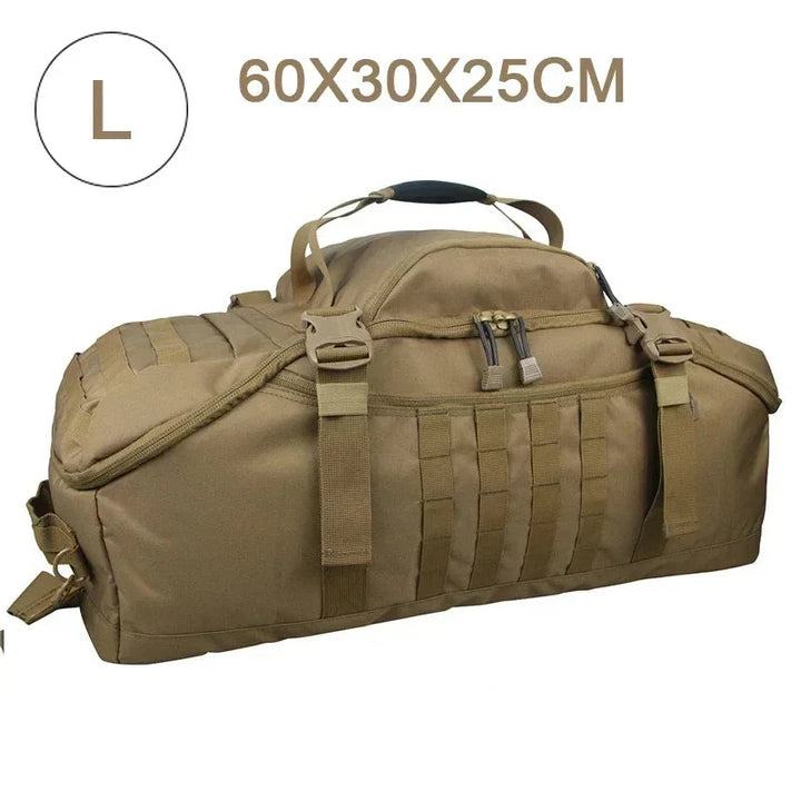 Taktische Unisex Duffle Bag, Schwarz. Robuster Rucksack für Reisen, Sport & Abenteuer.
