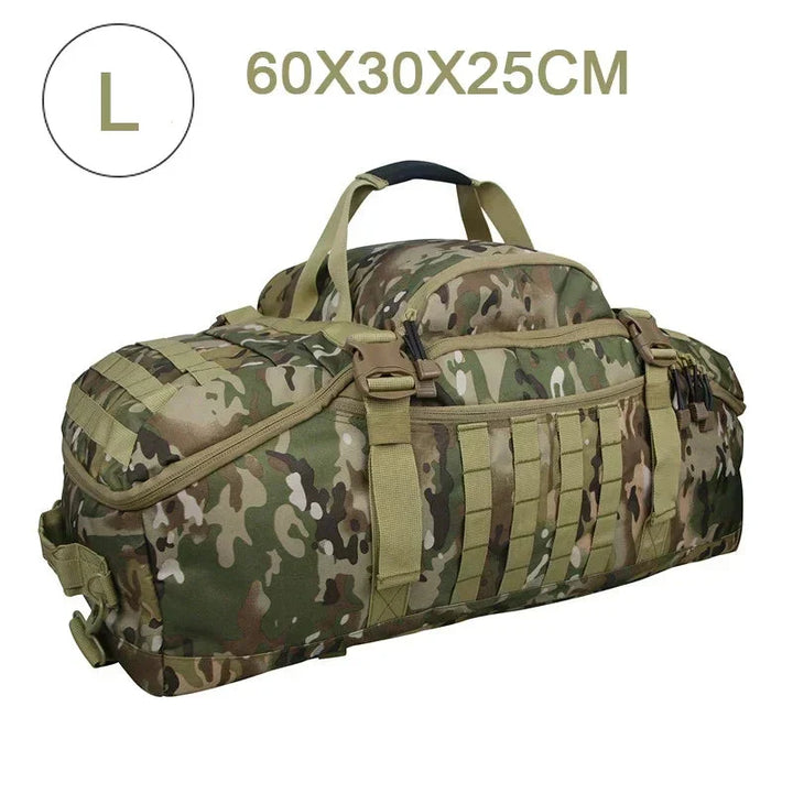Taktische Reisetasche in Armeegrün. Vielseitiger TrailTrek Rucksack für Abenteuer & Outdoor-Sport.