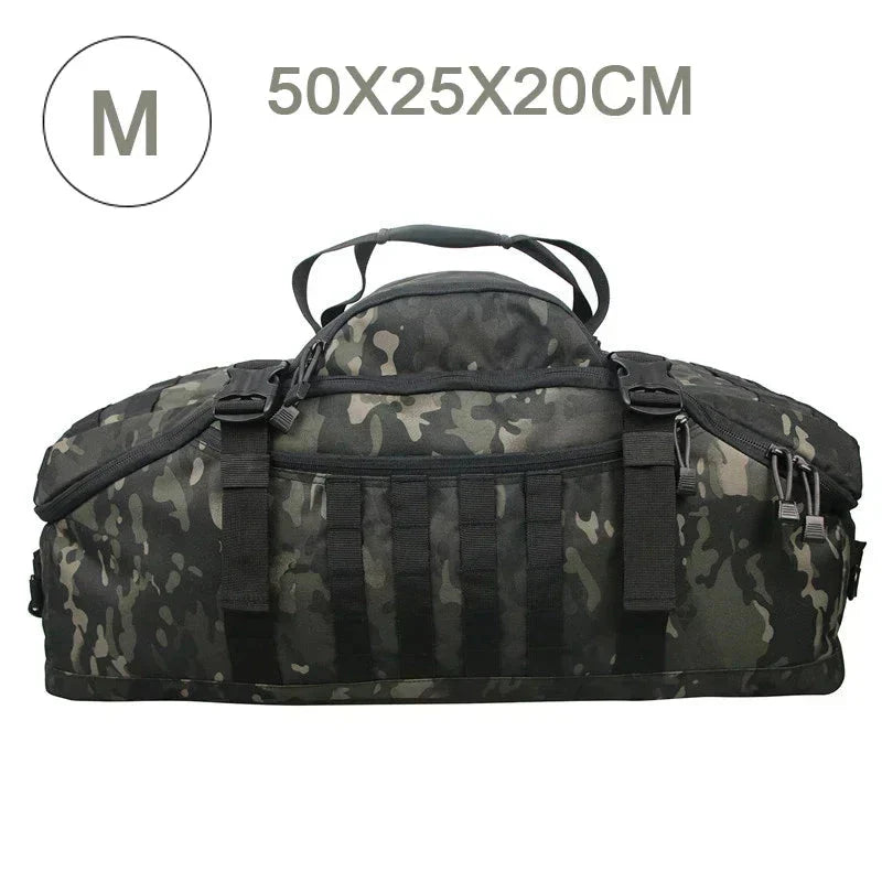 TrailTrek Duffle Bag, Armeegrün. Multifunktionale Reisetasche & Rucksack für Abenteuerlustige.