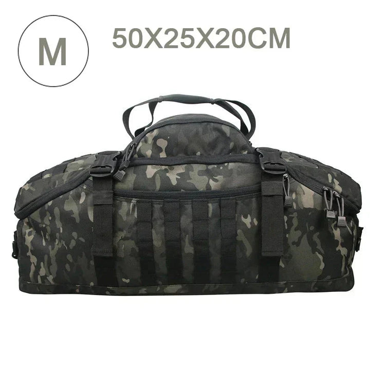 TrailTrek Duffle Bag, Armeegrün. Multifunktionale Reisetasche & Rucksack für Abenteuerlustige.
