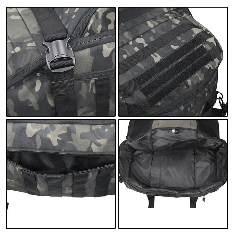 TrailTrek Duffle Rucksack, Schwarz. Geräumige Outdoor-Tasche für Reisen und Freizeitaktivitäten.