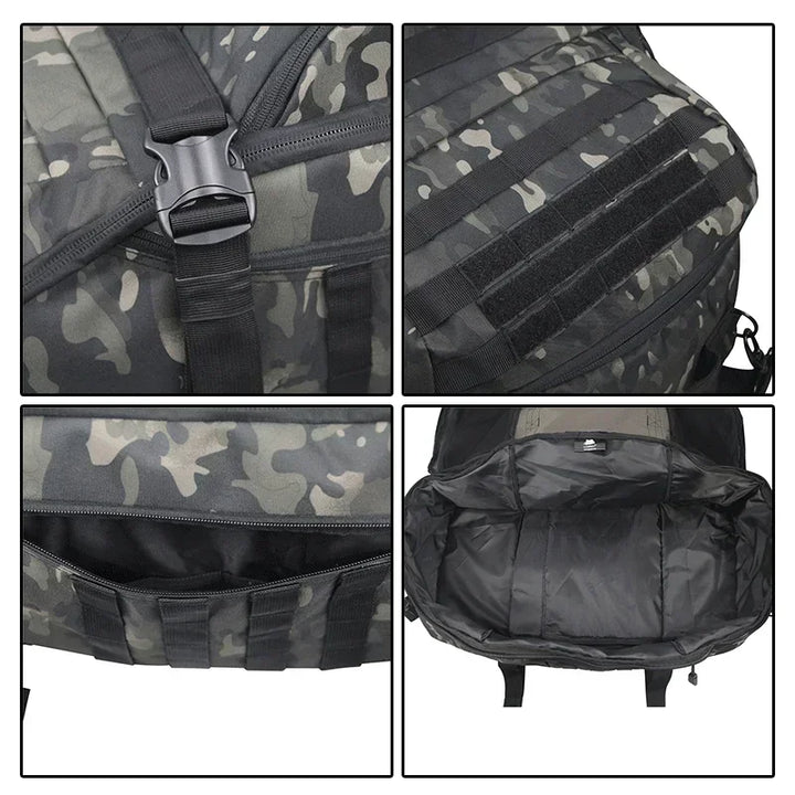 TrailTrek Duffle Rucksack, Schwarz. Geräumige Outdoor-Tasche für Reisen und Freizeitaktivitäten.