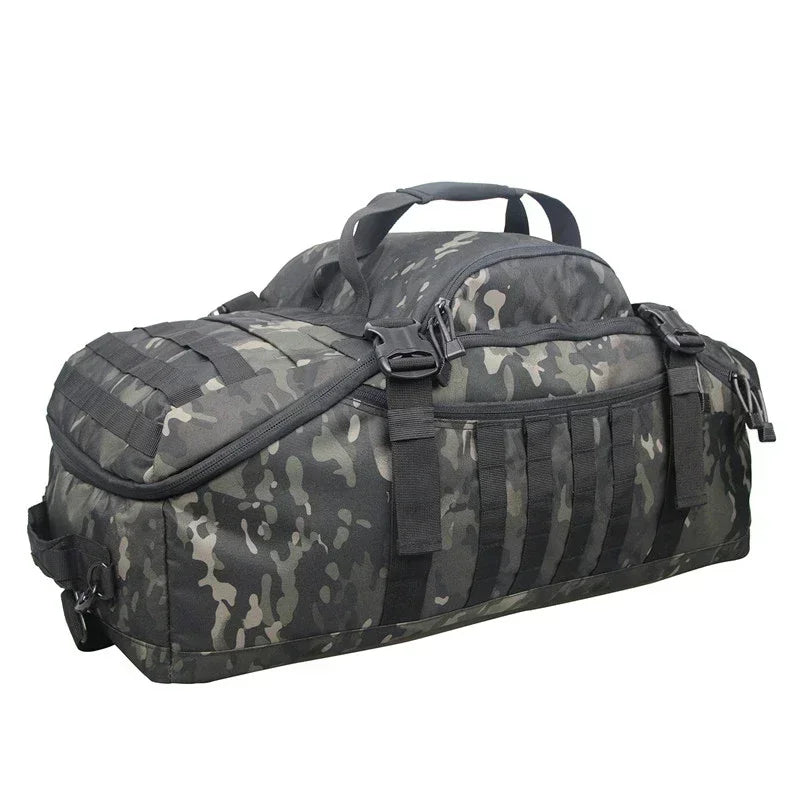 Unisex Sporttasche & Rucksack, Schwarz. Vielseitige TrailTrek Duffle Bag für Training & Reisen.