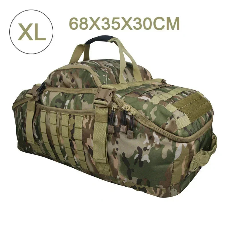 Taktische Camouflage Reisetasche. Strapazierfähige TrailTrek Duffle für Reisen & den täglichen Gebrauch.